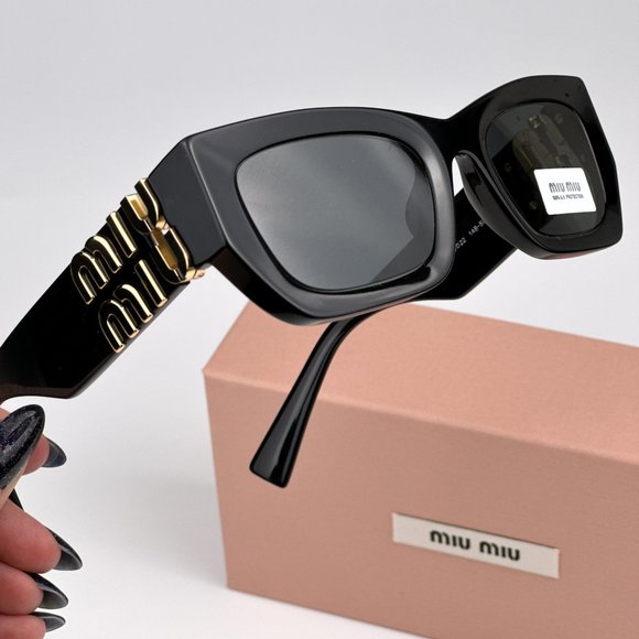 Miu Miu MU09WS 1AB5S0 BRAND NEW Sunglasses Black Grey Cat Eye Women main image 13